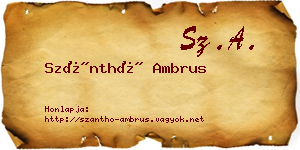 Szánthó Ambrus névjegykártya